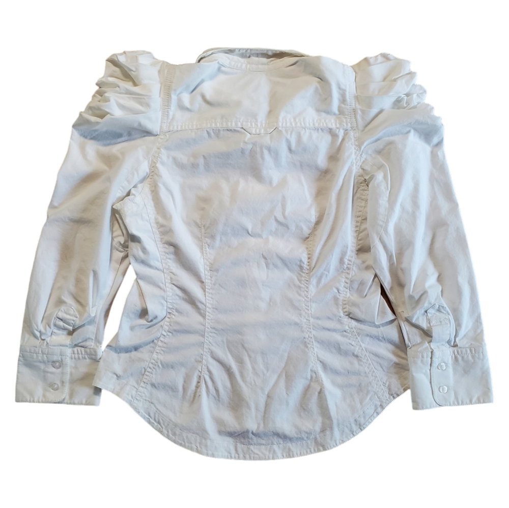 Bryon Lars Beauty Mark Structured Blouse, White, Fitted, Size 8 - Picture 2 of 2